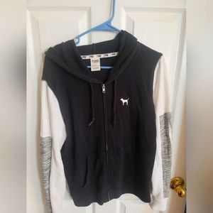 Pink Victoria secret zip up sweatshirt size L